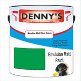 Denny's Emulsion Paint For Walls Colour- Meadow Mint Olive Green - Matte Wipe-Clean Durable Coverage