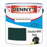 Denny's Emulsion Paint For Walls Colour- Dew Garden Spring Green - Matte Wipe-Clean Durable Coverage