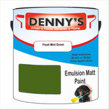 Denny's Emulsion Paint For Ceilings Colour- Fresh Mint Green - Matte Low-Splatter Stain-Hide Bright