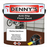 Denny's Floor Paint For Grip Coating Colour- Gearbox Cask Brown - Anti-Slip Hardwearing Safe