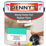 Denny's Waterpoof Paint For Stamp Out Damp Colour- Glassline Turquoise - Damp-Block Mould-Safe Breathable