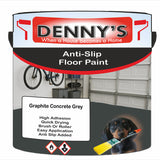 Denny's Floor Paint For Grip Coating Colour- Graphite Concrete Grey - Anti-Slip Hardwearing Safe