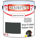 Denny's High Temp Paint For Pipes Colour- Graphite Concrete Grey - Heatproof Corrosionguard Durable