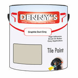 Denny's Tile Paint For Kitchen Tile Colour- Graphite Duct Grey - Wipe-Clean Grease-Resistant Refresh