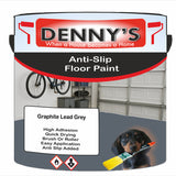 Denny's Floor Paint For Grip Coating Colour- Graphite Lead Grey - Anti-Slip Hardwearing Safe