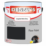 Denny's Floor Paint For Commercial Areas Colour- Graphite Retro Grey - High-Traffic Anti-Slip Hardwearing