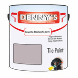 Denny's Tile Paint For Kitchen Tile Colour- Graphite Steelworks Grey - Wipe-Clean Grease-Resistant Refresh