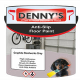 Denny's Floor Paint For Grip Coating Colour- Graphite Steelworks Grey - Anti-Slip Hardwearing Safe
