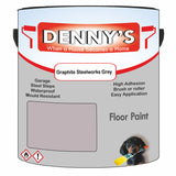 Denny's Floor Paint For Garages Colour- Graphite Steelworks Grey - Oilproof Tyre-Tough Hardwearing