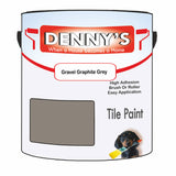 Denny's Tile Paint For Kitchen Tile Colour- Gravel Graphite Grey - Wipe-Clean Grease-Resistant Refresh