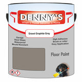 Denny's Floor Paint For Garages Colour- Gravel Graphite Grey - Oilproof Tyre-Tough Hardwearing