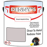 Denny's High Temp Paint For Boilers Colour- Gravel Industrial Grey - Heatproof Anti-Rust Longlife