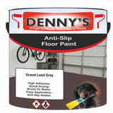 Denny's Floor Paint For Grip Coating Colour- Gravel Lead Grey - Anti-Slip Hardwearing Safe