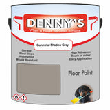 Denny's Floor Paint For Garages Colour- Gunmetal Shadow Grey - Oilproof Tyre-Tough Hardwearing