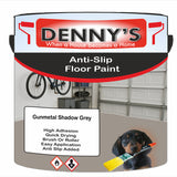 Denny's Floor Paint For Grip Coating Colour- Gunmetal Shadow Grey - Anti-Slip Hardwearing Safe