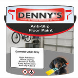 Denny's Floor Paint For Grip Coating Colour- Gunmetal Urban Grey - Anti-Slip Hardwearing Safe