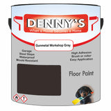 Denny's Floor Paint For Commercial Areas Colour- Gunmetal Workshop Grey - High-Traffic Anti-Slip Hardwearing