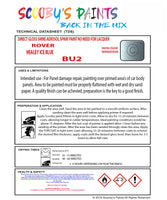 HEALEY ICE BLUE Aerosol Spray Paint Code BU2 Classic ROVER Model A60 Cambridge Automotive Restorative Paint Vehicle Touch-Up ROVER BU2 Paint Car Restoration DIY Auto Painting Classic Car Refinishing High-Quality Spray Paint Automotive Finish Vehicle Restoration Supplies Custom Car Paint Auto Body Paint Aerosol Can Automotive Refinishing Paint for Classic Cars
