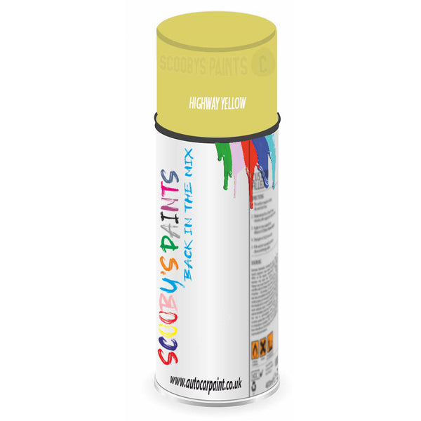 Mixed Paint For Austin Vitesse Highway Yellow Aerosol Spray A2