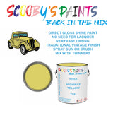 Triumph TR4 YL9 Vintage Classic Car Paint for restoration green Original Cellulose Paint used, Perfect Mix for HIGHWAY YELLOW