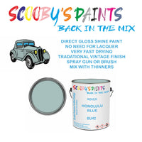 Rover Vitesse BU42 Vintage Classic Car Paint for restoration Blue Original Cellulose Paint used, Perfect Mix for HONOLULU BLUE