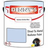 Denny's High Temp Paint For Pipes Colour- Harbour Anchor Blue - Heatproof Corrosionguard Durable