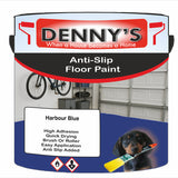 Denny's Floor Paint For Grip Coating Colour- Harbour Blue - Anti-Slip Hardwearing Safe