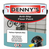 Denny's Floor Paint For Grip Coating Colour- Harbour Hydraulic Blue - Anti-Slip Hardwearing Safe