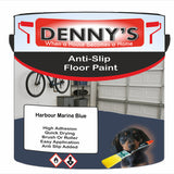 Denny's Floor Paint For Grip Coating Colour- Harbour Marine Blue - Anti-Slip Hardwearing Safe