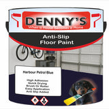 Denny's Floor Paint For Grip Coating Colour- Harbour Petrol Blue - Anti-Slip Hardwearing Safe