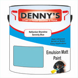 Denny's Emulsion Paint For Walls Colour- Reflection Shoreline Serenity Blue - Matte Wipe-Clean Durable Coverage