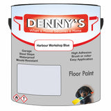 Denny's Floor Paint For Sheds Colour- Harbour Workshop Blue - Durable Anti-Slip Weatherproof