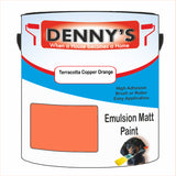 Denny's Emulsion Paint For Walls Colour- Terracotta Copper Orange - Matte Wipe-Clean Durable Coverage