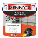 Denny's Floor Paint For Grip Coating Colour- Hazard Amber Orange - Anti-Slip Hardwearing Safe