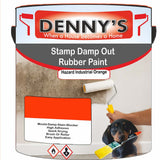 Denny's Waterpoof Paint For Stamp Out Damp Colour- Hazard Industrial Orange - Damp-Block Mould-Safe Breathable