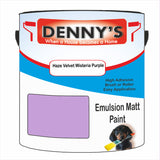 Denny's Emulsion Paint For Walls Colour- Haze Velvet Wisteria Purple - Matte Wipe-Clean Durable Coverage