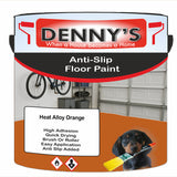Denny's Floor Paint For Grip Coating Colour- Heat Alloy Orange - Anti-Slip Hardwearing Safe