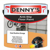 Denny's Floor Paint For Grip Coating Colour- Heat Rustline Orange - Anti-Slip Hardwearing Safe