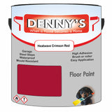 Denny's Floor Paint For Garages Colour- Heatwave Crimson Red - Oilproof Tyre-Tough Hardwearing