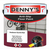 Denny's Floor Paint For Grip Coating Colour- Heatwave Scarlet Red - Anti-Slip Hardwearing Safe