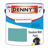 Denny's Emulsion Paint For Walls Colour- Spring Thyme Moss Green - Matte Wipe-Clean Durable Coverage