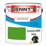 Denny's Emulsion Paint For Ceilings Colour- Forest Garden Green - Matte Low-Splatter Stain-Hide Bright