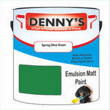Denny's Emulsion Paint For Walls Colour- Spring Olive Green - Matte Wipe-Clean Durable Coverage