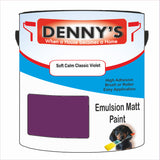 Denny's Emulsion Paint For Ceilings Colour- Soft Calm Classic Violet - Matte Low-Splatter Stain-Hide Bright
