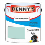 Denny's Emulsion Paint For Ceilings Colour- Calm Heritage Turquoise - Matte Low-Splatter Stain-Hide Bright