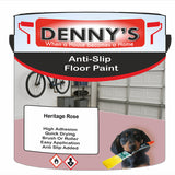 Denny's Floor Paint For Grip Coating Colour- Heritage Rose - Anti-Slip Hardwearing Safe