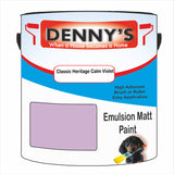 Denny's Emulsion Paint For Ceilings Colour- Classic Heritage Calm Violet - Matte Low-Splatter Stain-Hide Bright