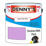 Denny's Emulsion Paint For Ceilings Colour- Classic Calm Violet - Matte Low-Splatter Stain-Hide Bright