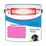 Denny's Plastic Paint For Doors Colour- Highlight Coral Pink - Scuffproof Wipeable Durable