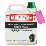 Denny's Stain Paint For Fences Colour- Highlight Coral Pink - Weatherproof Uv-Safe Protect